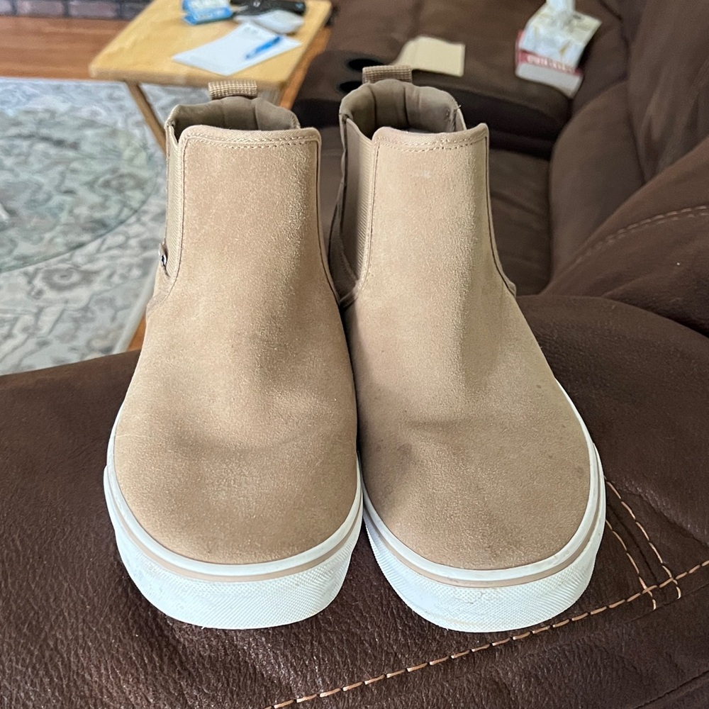VANS tan Suede Slip-On Sneakers